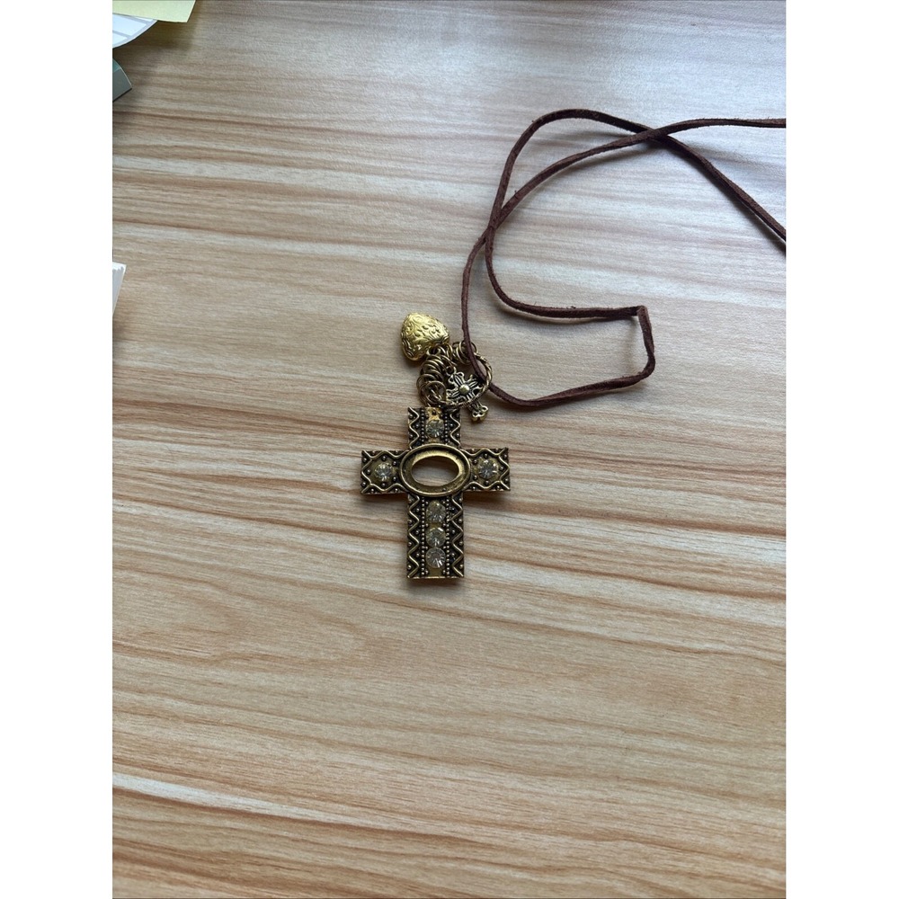 Unique Gold Cross Necklace Detailed Eagle Design Costume
